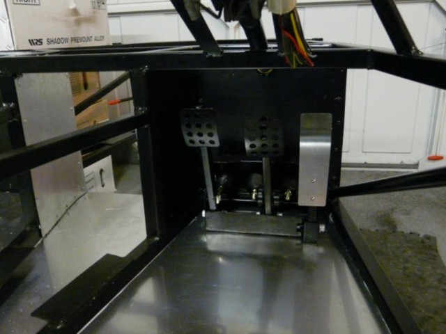 Floor mounted pedal box installed